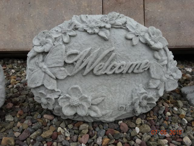 Flowered Welcome Rocks Welcome Rock With Flowers – Mountain View Mulch